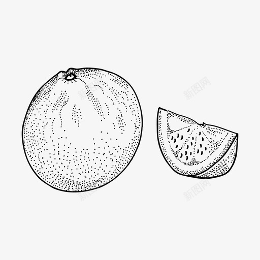 橘子片手拉水果片柠檬片图标svg_新图网 https://ixintu.com 手拉 果蔬 柠檬 柠片 橘子 水果