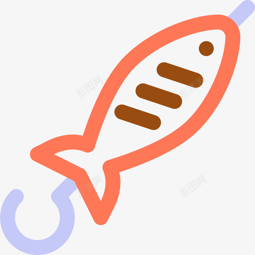 鱼烤肉33线形颜色图标svg_新图网 https://ixintu.com 烤肉33 线形颜色 鱼