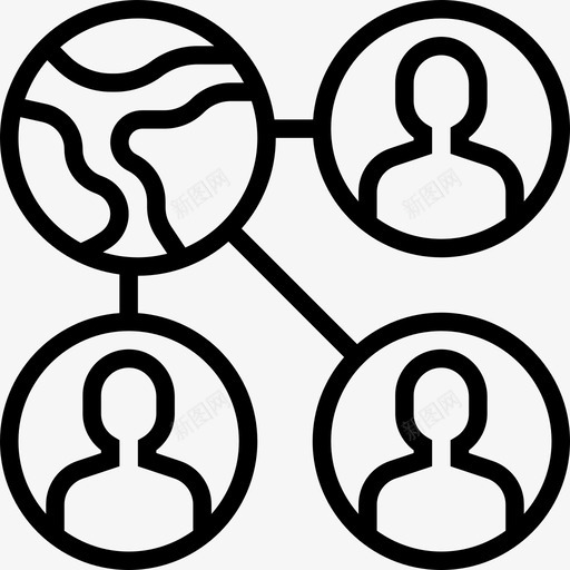社交网络网络共享4线性图标svg_新图网 https://ixintu.com 共享 社交 线性 网络