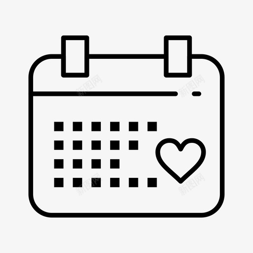 日历日期爱情图标svg_新图网 https://ixintu.com 2月 v4 婚礼 收集 日历 日期 爱情 界面 网络