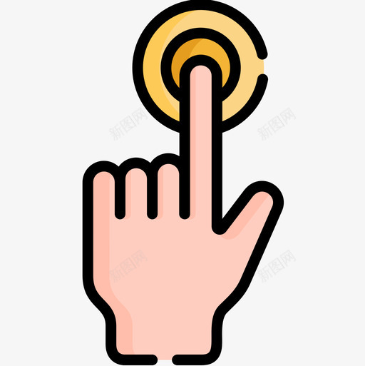 触摸用户体验2线性颜色图标svg_新图网 https://ixintu.com 用户体验2 线性颜色 触摸
