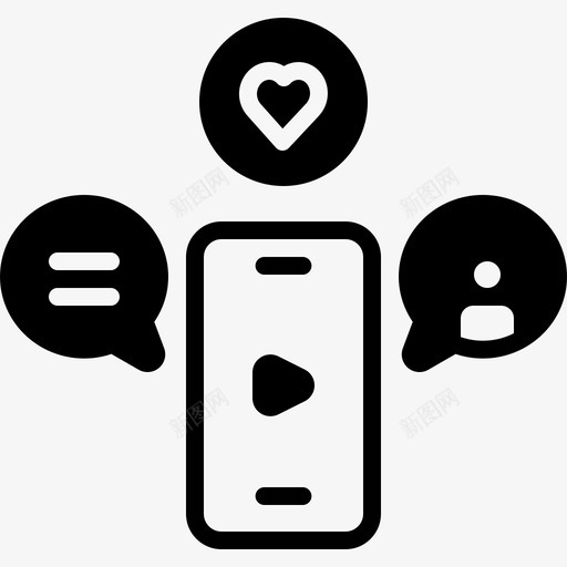 技术应用程序智能手机图标svg_新图网 https://ixintu.com 应用程序 手机 技术 智能 视频
