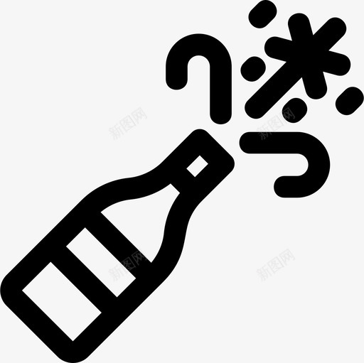香槟新年46直系图标svg_新图网 https://ixintu.com 新年 直系 香槟