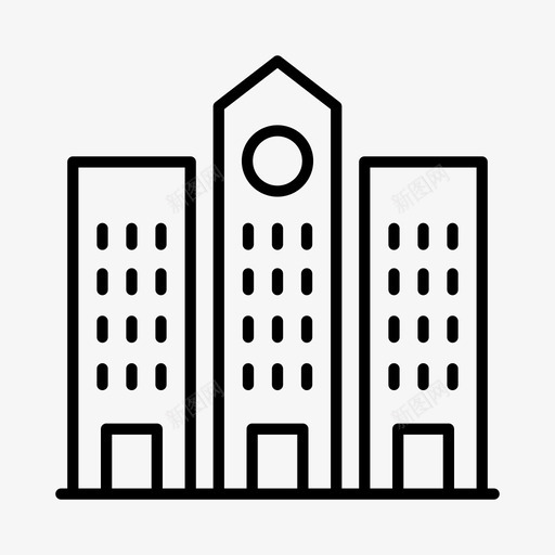 广场建筑物城市图标svg_新图网 https://ixintu.com 城市 城镇 广场 建筑物 结构