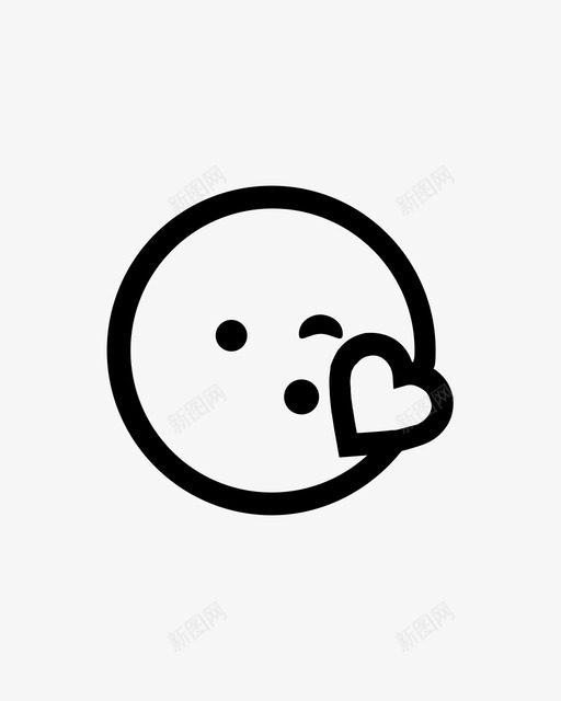 一个表情一个吹脸的吻图标svg_新图网 https://ixintu.com 一个吹脸的吻 一个表情