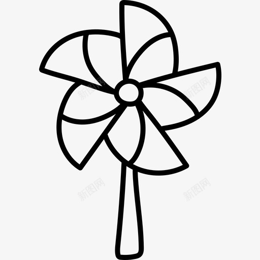 风车儿童玩具13黑色图标svg_新图网 https://ixintu.com 儿童玩具 风车 黑色