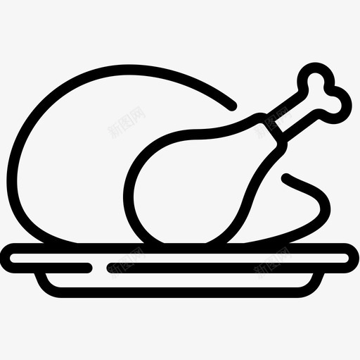 鸡腿快餐45直系图标svg_新图网 https://ixintu.com 快餐45 直系 鸡腿