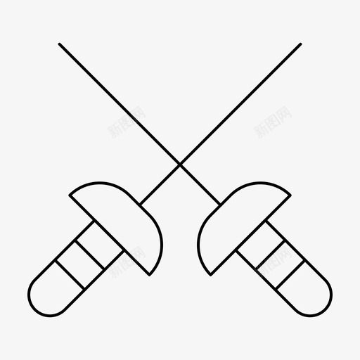 击剑佩剑体育图标svg_新图网 https://ixintu.com 体育 佩剑 击剑 运动设施和体育训练