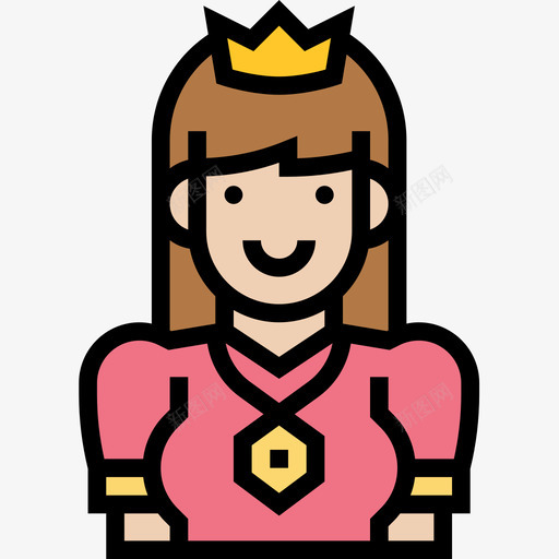 女王中世纪32线性颜色图标svg_新图网 https://ixintu.com 中世纪 女王 线性 颜色