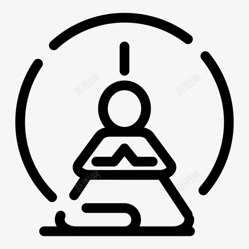 精神专注冥想图标svg_新图网 https://ixintu.com 专注 冥想 动机 商业 思想 技能 生产力 禅宗 精神 虚线 集中
