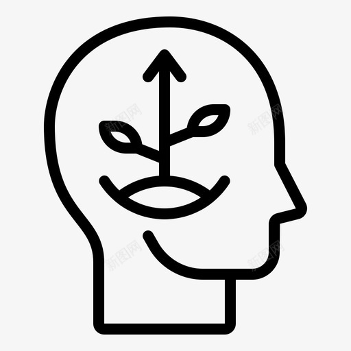 成长心智头脑植物图标svg_新图网 https://ixintu.com 头脑 思想者 思维方式 思考 成长心智 植物