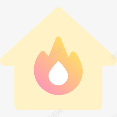 燃烧的房子灾难6黄色图标图标