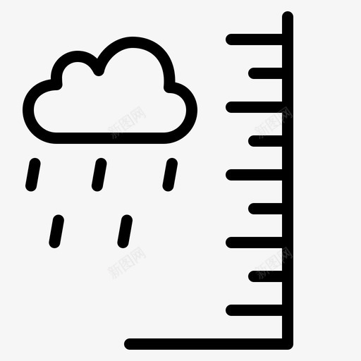 雨量器雨量计云和天气图标svg_新图网 https://ixintu.com 云和 天气 量器 雨量 雨量计