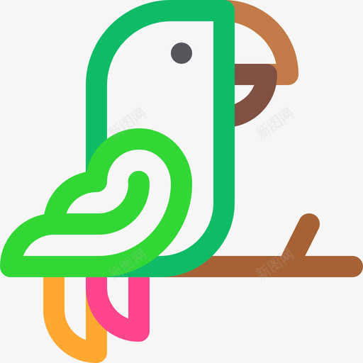鹦鹉巴西嘉年华9线性颜色图标svg_新图网 https://ixintu.com 巴西嘉年华9 线性颜色 鹦鹉