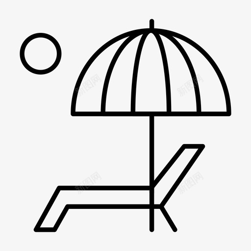海滩长凳享受图标svg_新图网 https://ixintu.com 享受 夏季 海滩 网络界面2月收集v5 长凳 雨伞