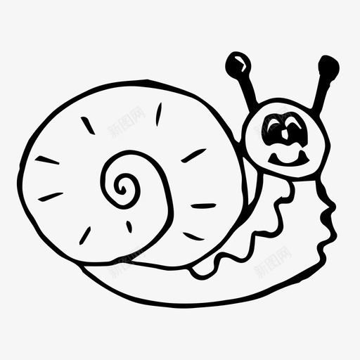 蜗牛动物自然图标svg_新图网 https://ixintu.com 动物 素描 自然 蜗牛
