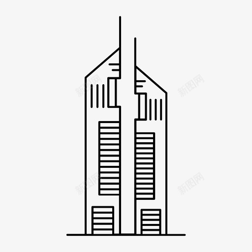 uealandmark迪拜tower图标svg_新图网 https://ixintu.com tower twin uealandmark worldlandmark 迪拜