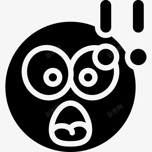 震惊表情28填充图标svg_新图网 https://ixintu.com 填充 表情 震惊