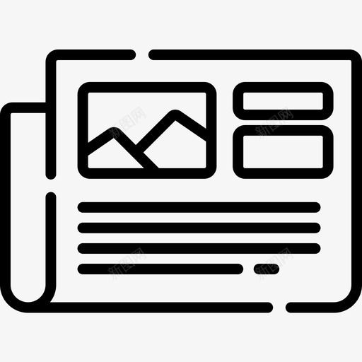报纸社交媒体80线性图标svg_新图网 https://ixintu.com 媒体 报纸 社交 线性