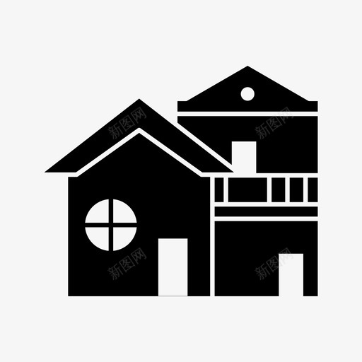建筑物公寓小屋图标svg_新图网 https://ixintu.com 住宅 公寓 小屋 建筑物 房地产 物业