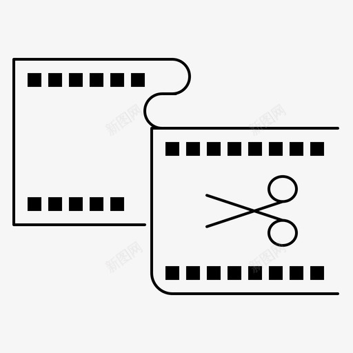 剪辑剪切编辑图标svg_新图网 https://ixintu.com 剪切 剪辑 电影 编辑 视频制作和计算机硬件细线