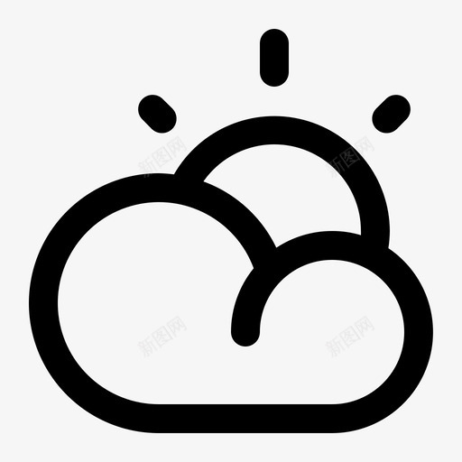 多云的太阳白天天空图标svg_新图网 https://ixintu.com 云的 多云 天气 天空 太阳 白天