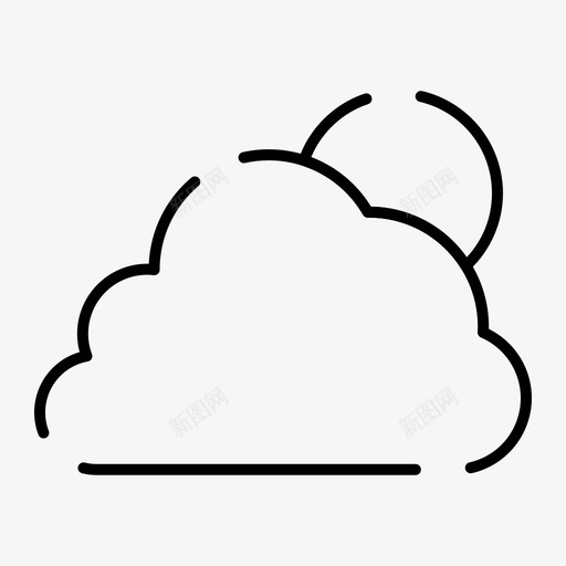天空云太阳图标svg_新图网 https://ixintu.com 天空 太阳 春天 虚线 规则