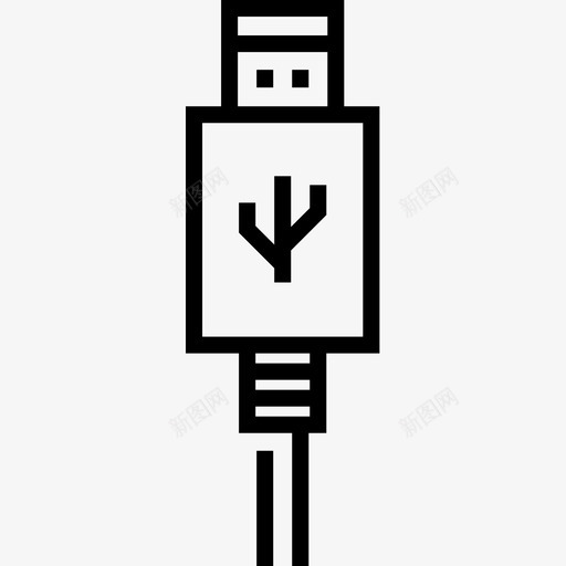 Usb电缆电子设备38线性图标svg_新图网 https://ixintu.com Usb 电子设备 电缆 线性