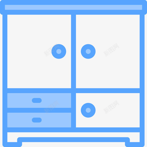 衣柜卧室10蓝色图标svg_新图网 https://ixintu.com 卧室10 蓝色 衣柜