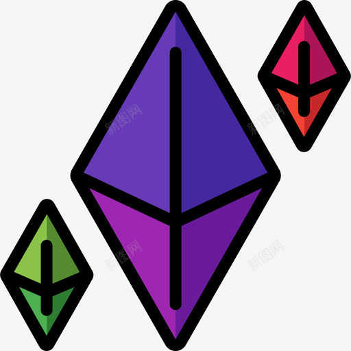 宝石游戏元素3线条颜色图标svg_新图网 https://ixintu.com 宝石 游戏元素3 线条颜色