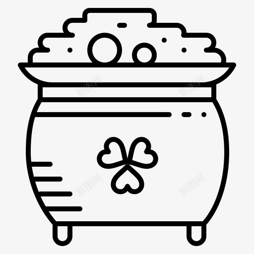 三叶草硬币黄金图标svg_新图网 https://ixintu.com 三叶 叶草 帕特 帕特里 常规 爱尔兰 独立日 硬币 里克 金罐 黄金