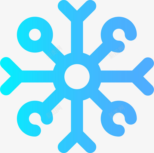雪花新年33渐变图标svg_新图网 https://ixintu.com 新年33 渐变 雪花