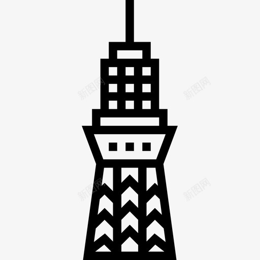 东京天空树日本28直线图标svg_新图网 https://ixintu.com 东京天空树 日本28 直线