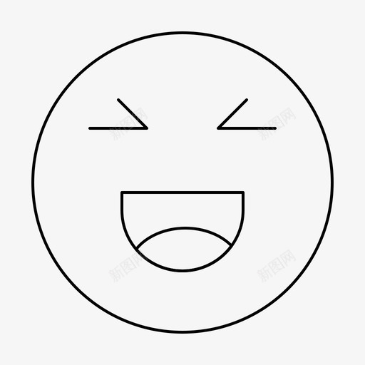 聊天表情开心图标svg_新图网 https://ixintu.com 开心 微笑 细线 聊天 脸书 表情