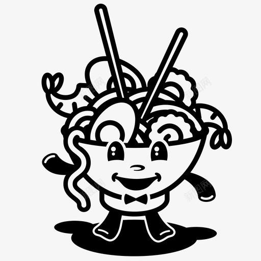 拉面筷子快餐图标svg_新图网 https://ixintu.com 快餐 拉面 日本 筷子 面条