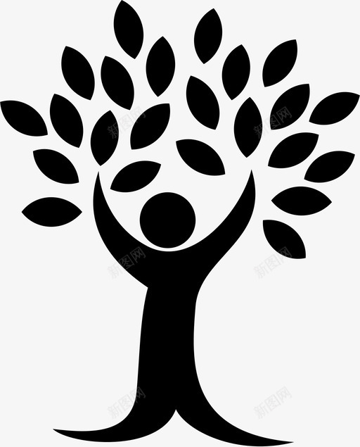 人树抽象女神图标svg_新图网 https://ixintu.com 人树 女神 抽象 植物