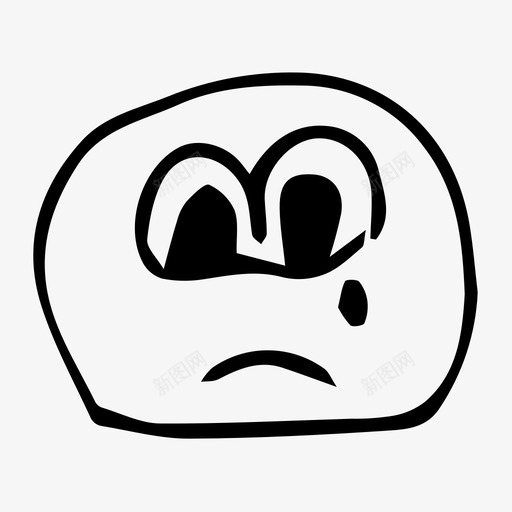 眼泪哭泣涂鸦图标svg_新图网 https://ixintu.com 哭泣 涂鸦 眼泪 符号 表情