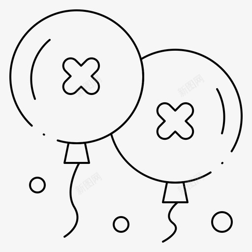 气球生日生日和派对图标svg_新图网 https://ixintu.com 庆祝 气球 派对 爱尔兰 独立日 生日 细线