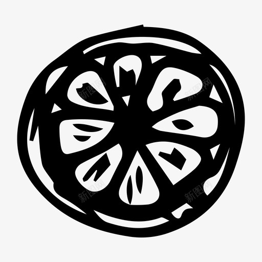 柑橘涂鸦食物图标svg_新图网 https://ixintu.com 柑橘 柠檬 橘子 涂鸦 食物