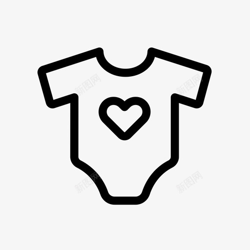 连体衣婴儿装爱情图标svg_新图网 https://ixintu.com 婴儿装 家用电器轻边款式 新生儿 新生儿服装 爱情 连体衣
