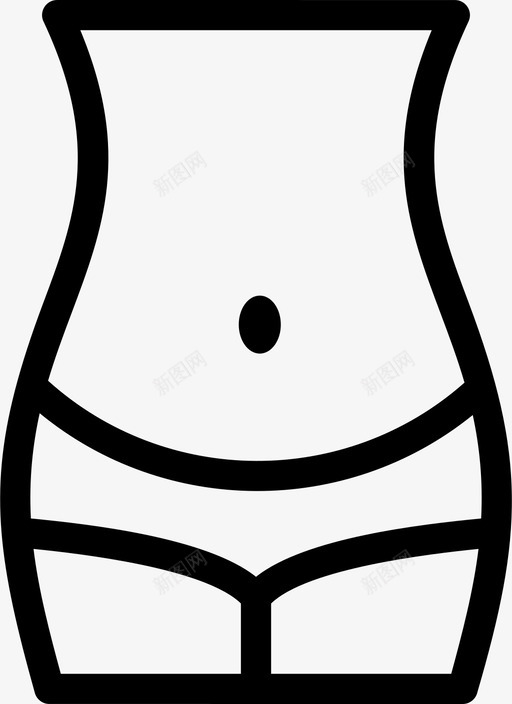 苗条身材部位图标svg_新图网 https://ixintu.com 减肥 瘦身 腰围 苗条 身材 部位