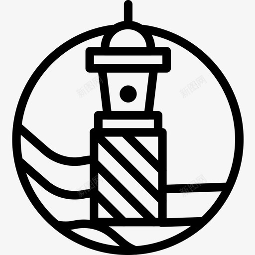 灯塔海边直线形图标svg_新图网 https://ixintu.com 海边 灯塔 直线形
