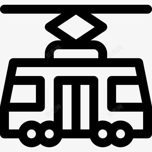 有轨电车城市生活7直线型图标svg_新图网 https://ixintu.com 城市生活7 有轨电车 直线型