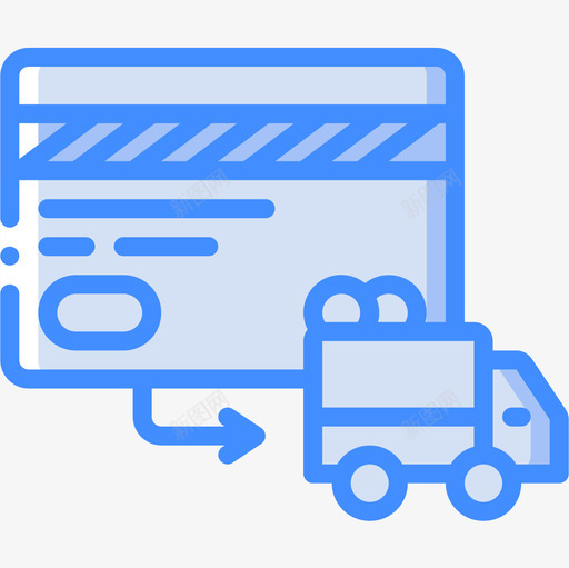 送货车网店4蓝色图标svg_新图网 https://ixintu.com 网店4 蓝色 送货车