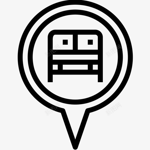 公共汽车站位置64直线图标svg_新图网 https://ixintu.com 位置 公共 公共汽车 汽车站 直线