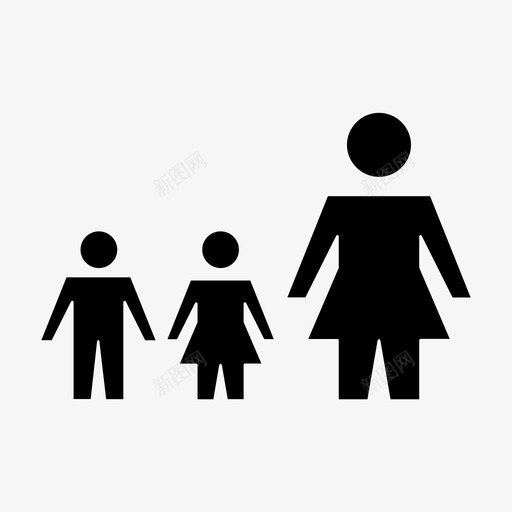 单亲母亲子女离婚图标svg_新图网 https://ixintu.com 单亲 子女 家庭 寡妇 母亲 离婚 铭文