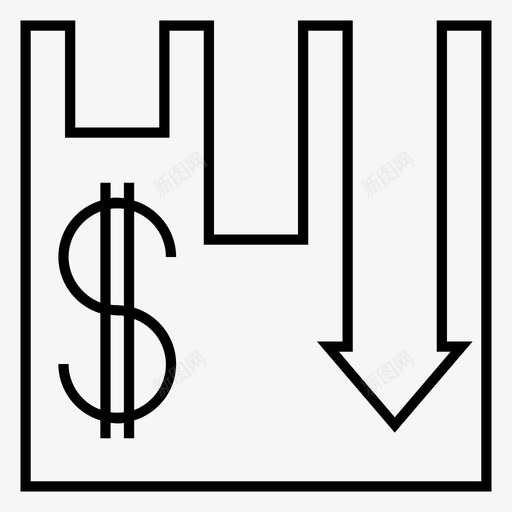 衰退减少经济图标svg_新图网 https://ixintu.com 减少 损失 经济 统计 衰退 趋势