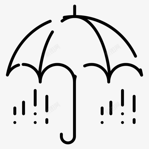 雨伞雨春天图标svg_新图网 https://ixintu.com 天气 春天 春天季节规则虚线 雨 雨伞