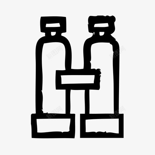户外野营双筒望远镜草图2图标svg_新图网 https://ixintu.com 户外野营双筒望远镜草图2