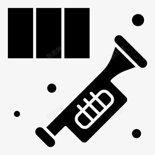黄铜喇叭乐器图标svg_新图网 https://ixintu.com 乐器 喇叭 字形 小号 爱尔兰 独立日 音乐 黄铜
